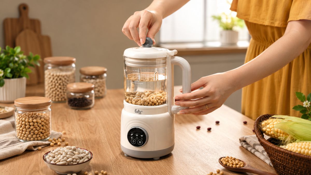 Máy làm sữa hạt giúp mẹ bầu thuận tiện chế biến các loại thức uống