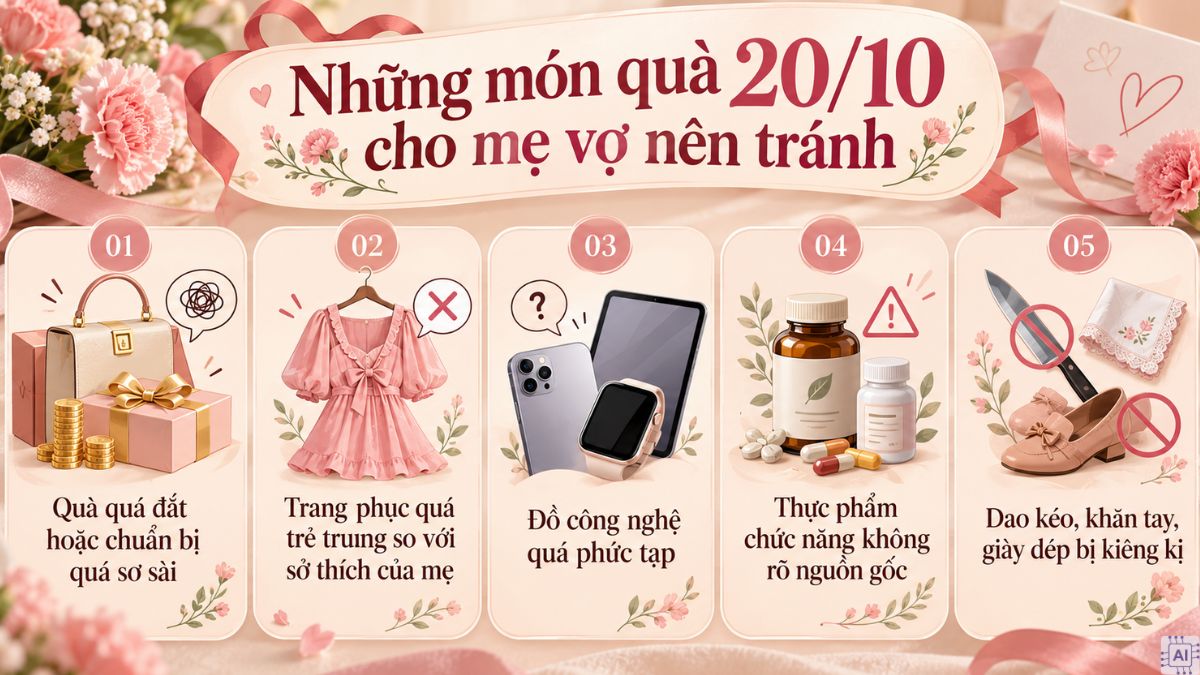 Những món quà 20/10 cho mẹ vợ nên tránh