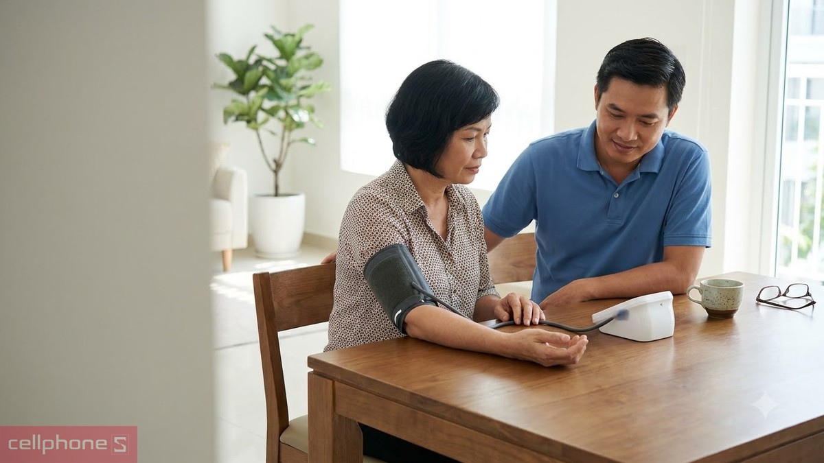 Quà 20/10 cho phụ nữ trung niên có thể là Máy đo huyết áp điện tử