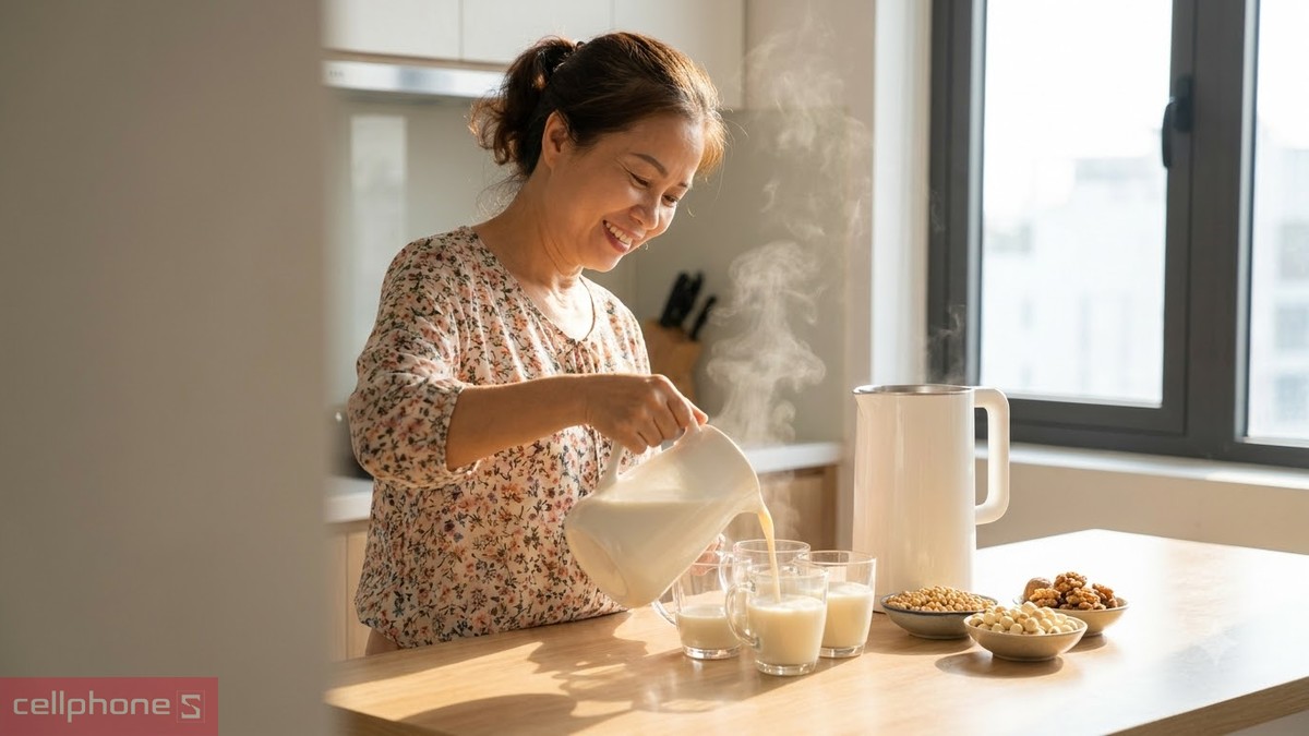 Một món quà thiết thực tặng phụ nữ trung niên ngày 20/10: Máy làm sữa hạt
