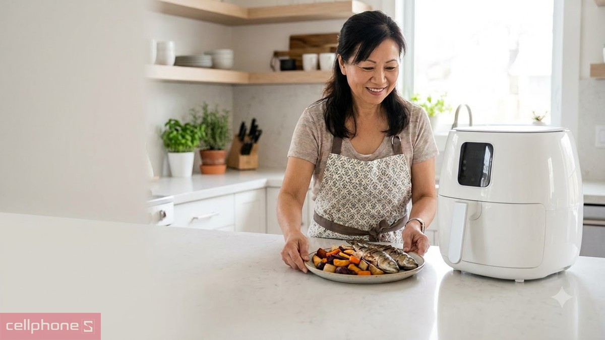 Nồi chiên không dầu là món quà thiết thực tặng phụ nữ trung niên ngày 20/10