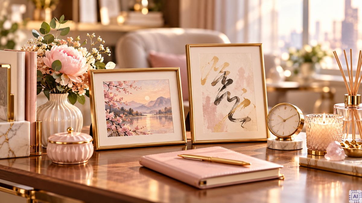 Món quà Bức tranh, tranh thư pháp hoặc đồ decor nhỏ cho bàn làm việc tặng sếp nữ ngày 20/10
