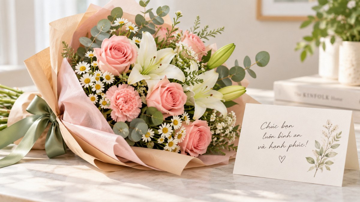 Gửi trao yêu thương qua từng cánh hoa và nét chữ viết tay. 