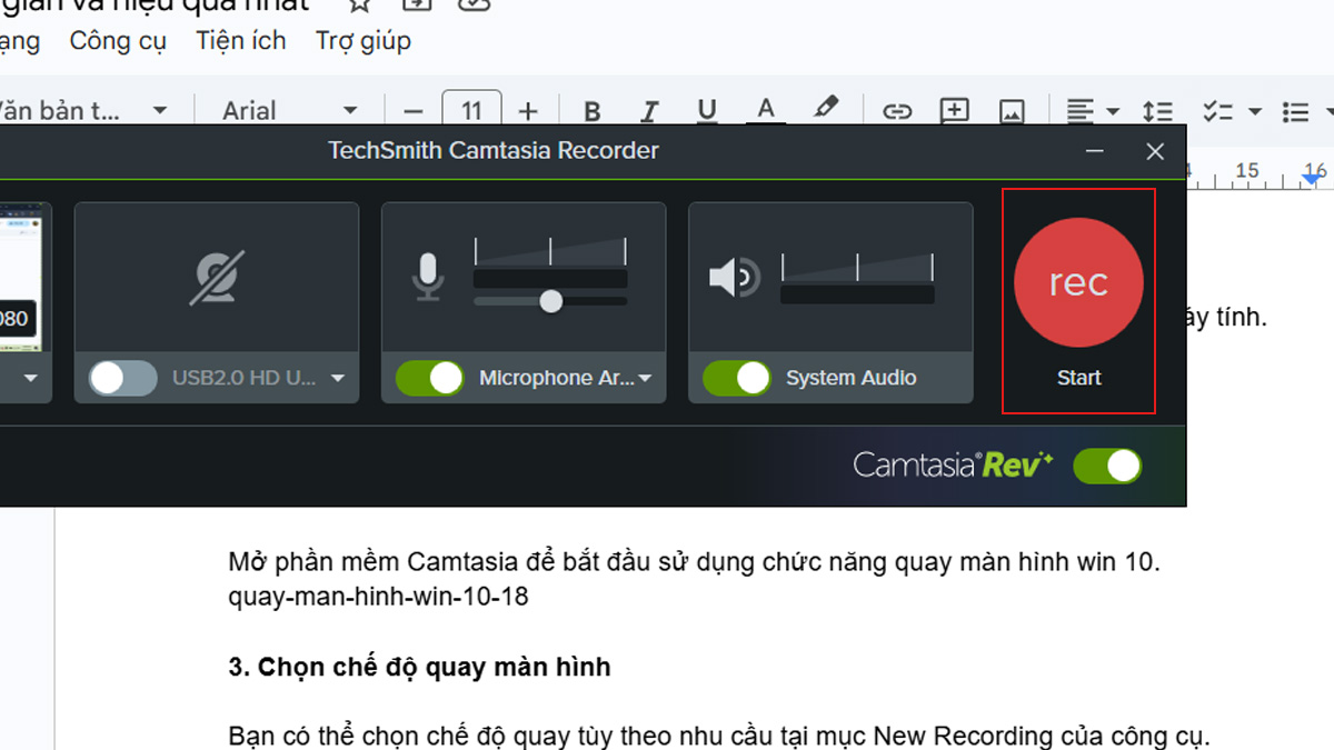 Cách để quay video màn hình Windows 10 bằng Camtasia