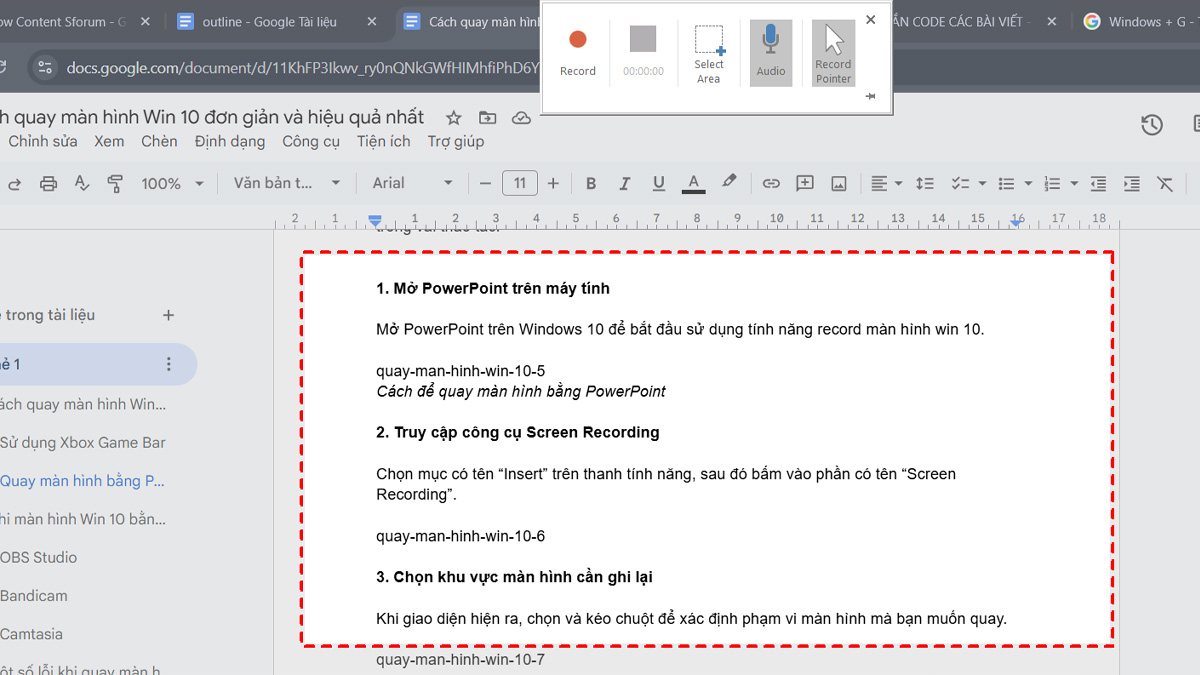 Cách để quay màn hình Win 10 bằng PowerPoint