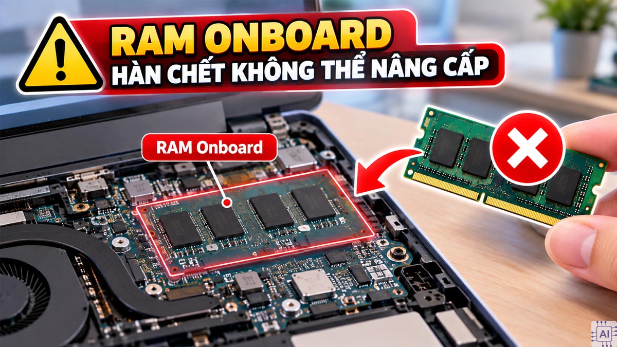 Cảnh báo RAM Onboard hàn chết không thể nâng cấp