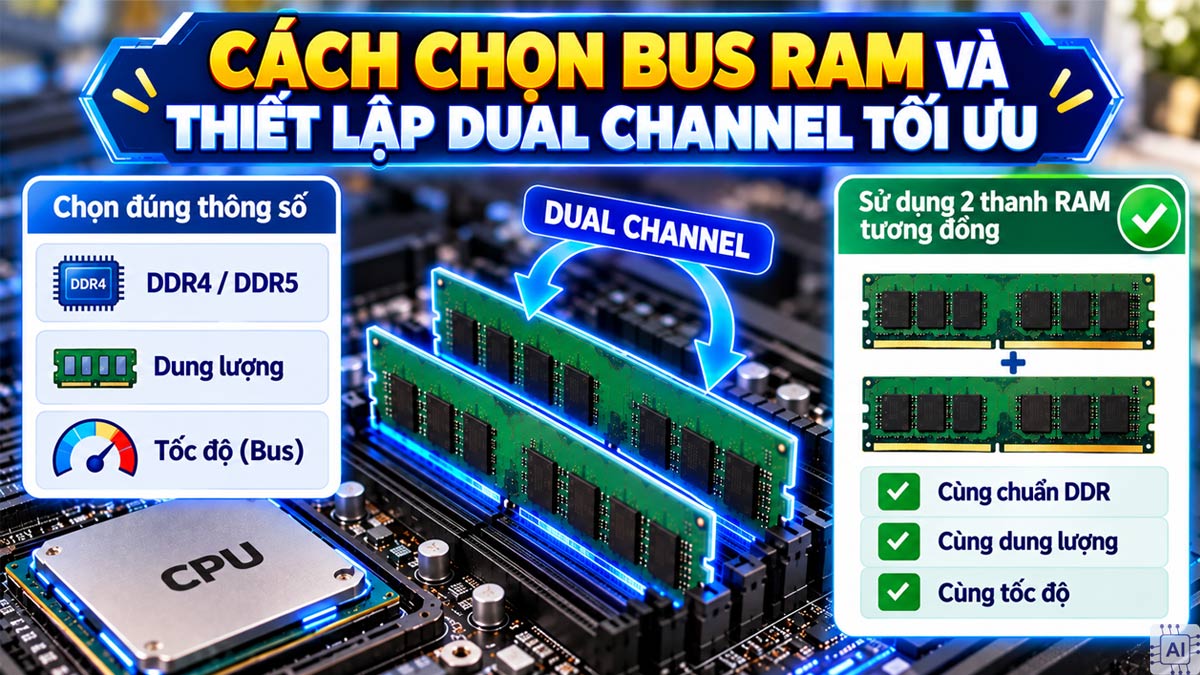 Cách chọn Bus RAM và thiết lập Dual Channel tối ưu