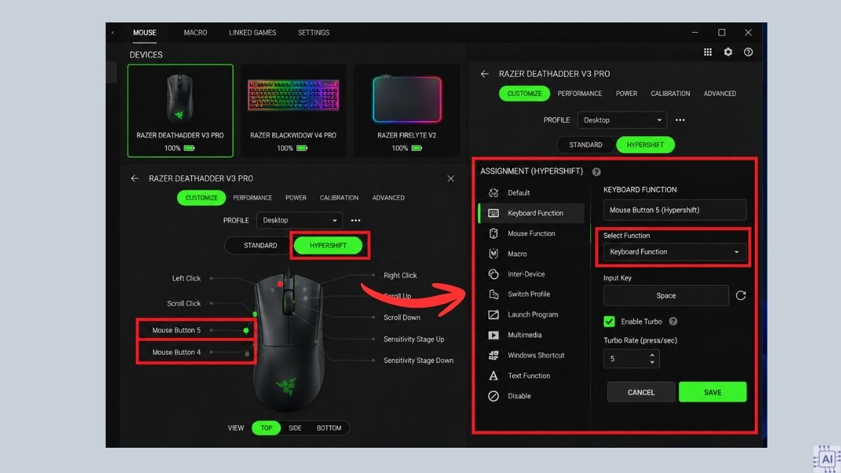 Cài đặt Macro và gán nút với Razer Hypershift