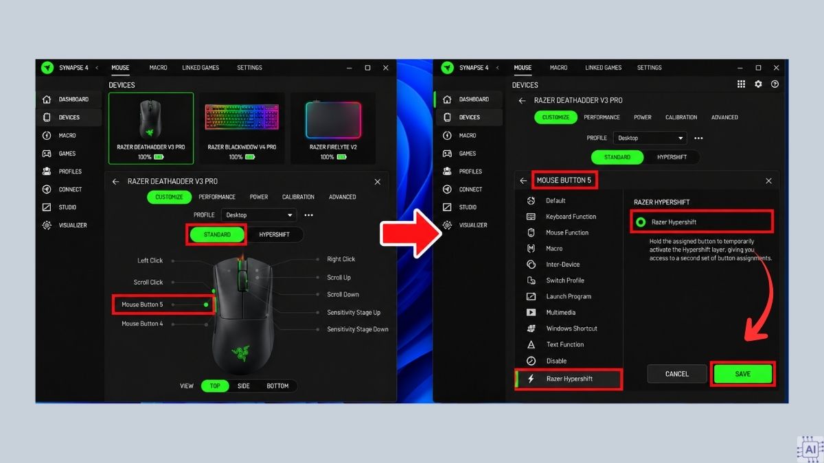 Cài đặt Macro và gán nút với Razer Hypershift