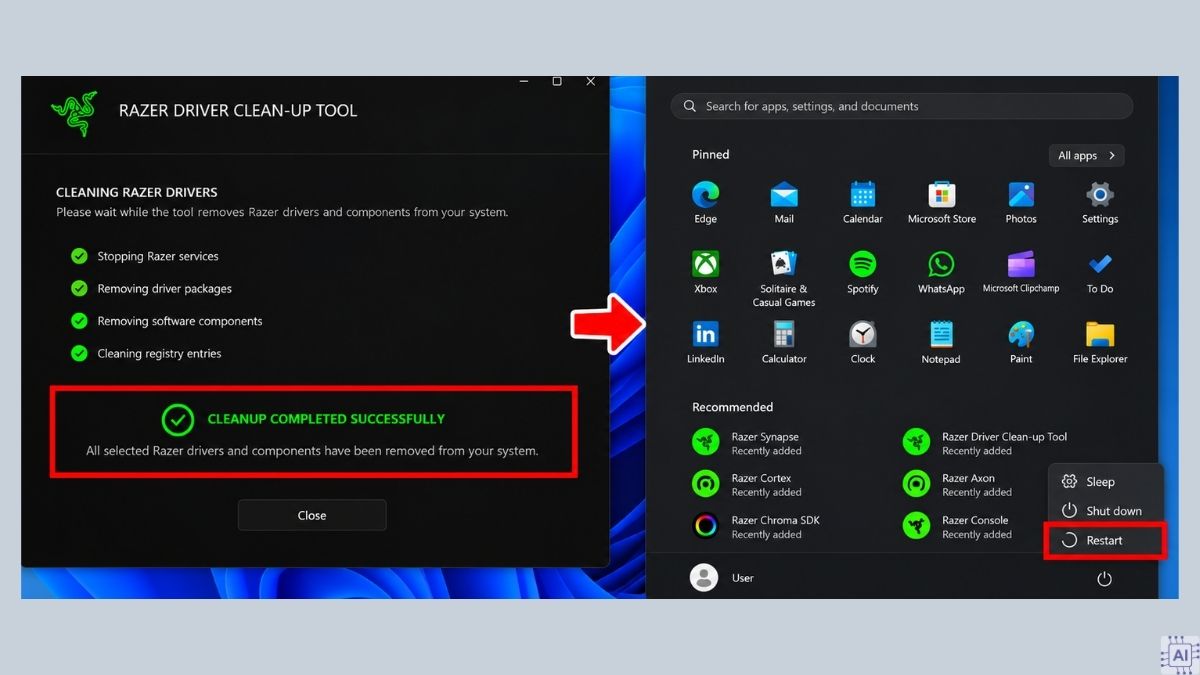 Cách gỡ cài đặt sạch bằng Razer Driver Clean-up Tool