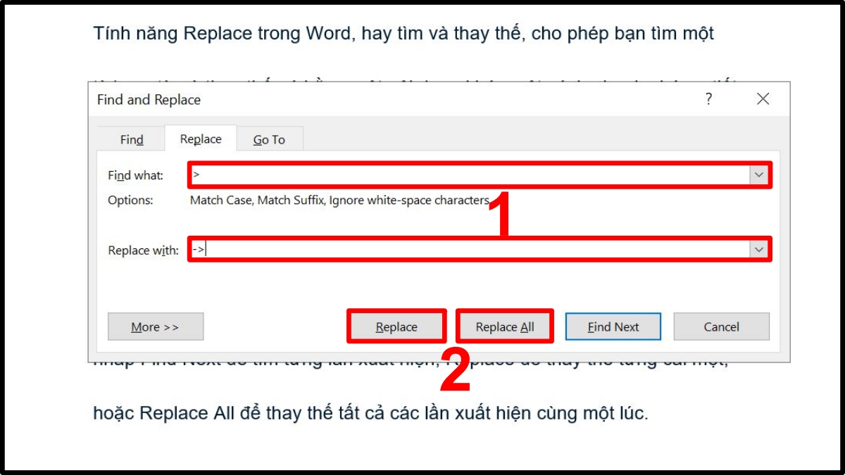 Thay thế ký tự đặc biệt bằng lệnh Find and Replace