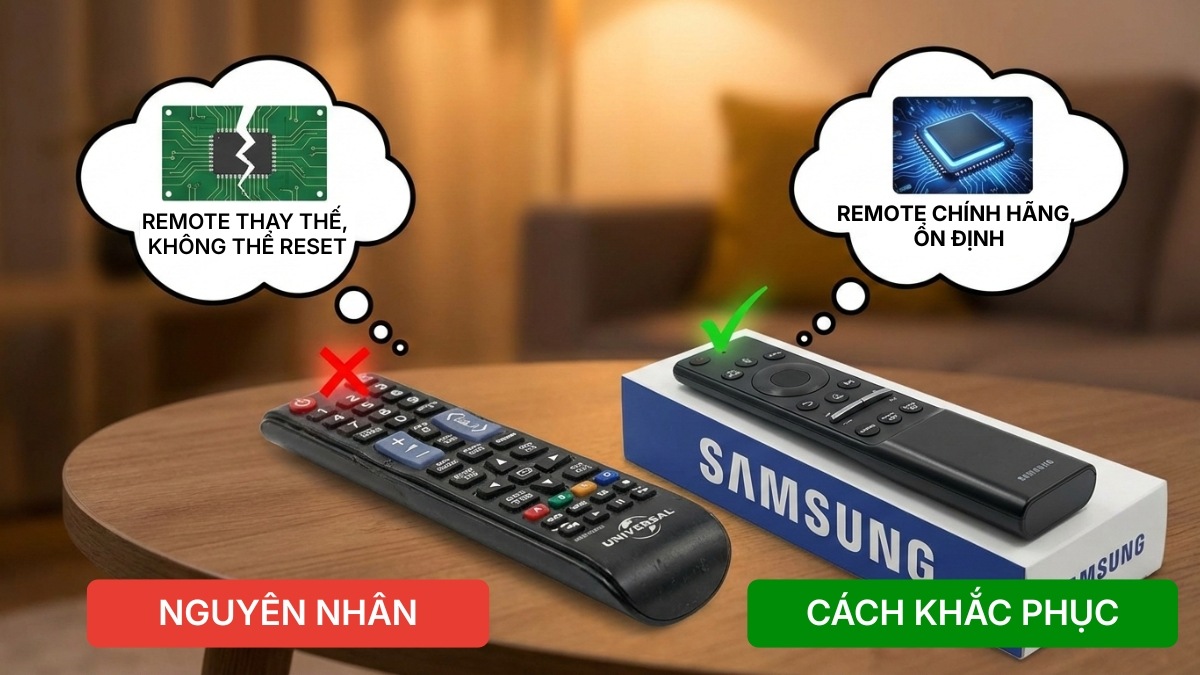 Điều khiển không phải loại hỗ trợ reset