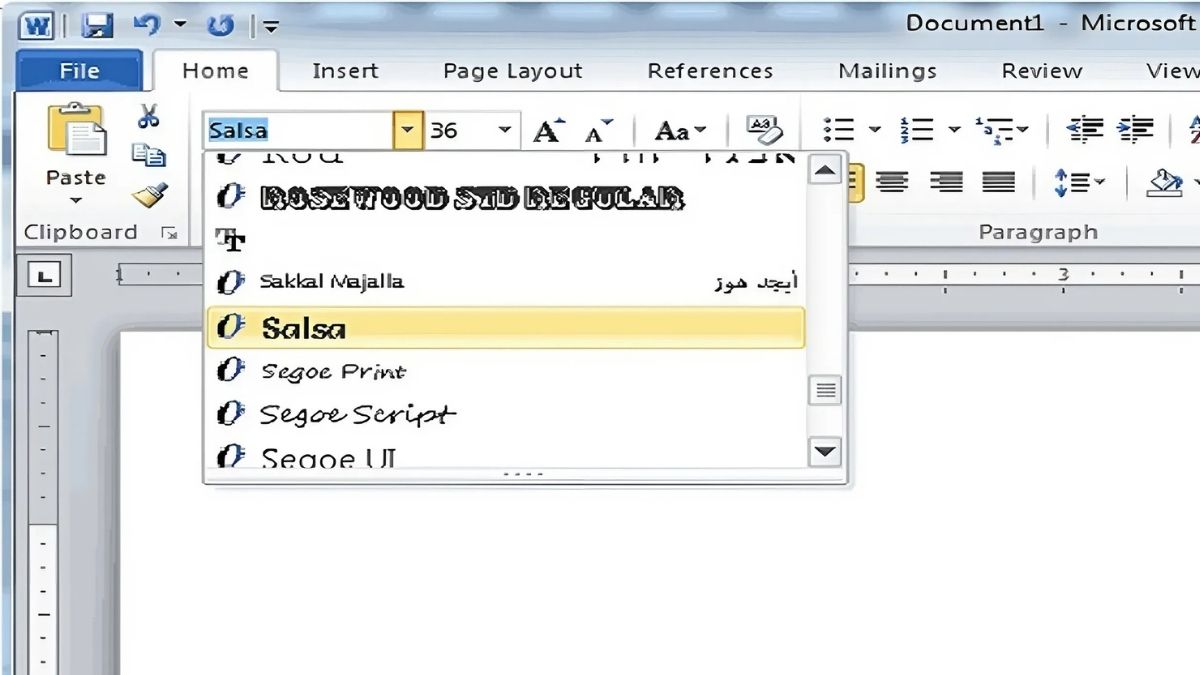 Thay đổi font chữ/Kích thước font