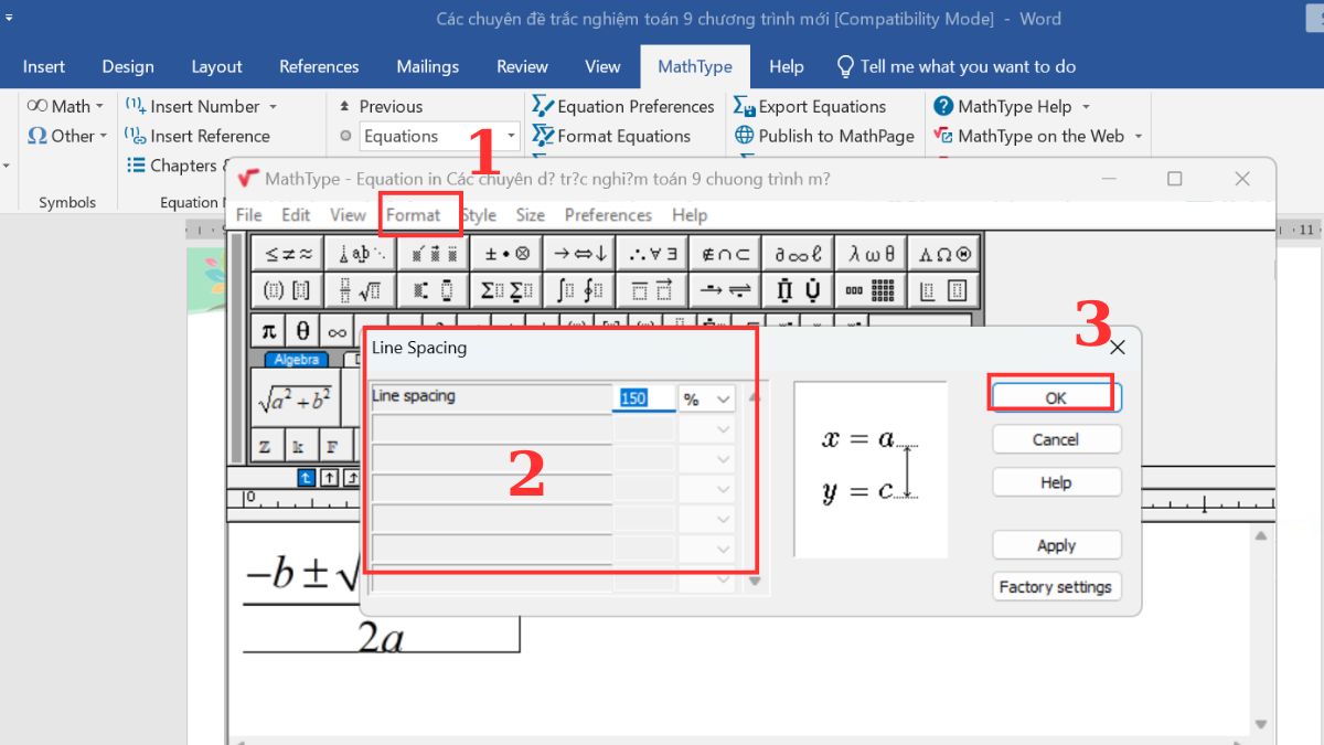 Line spacing giúp căn chỉnh dòng
