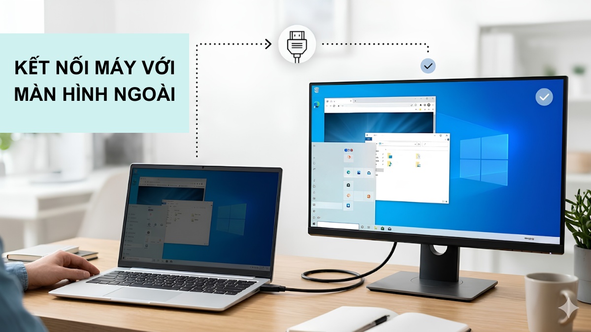 Kết nối máy với màn hình ngoài khác để xem lỗi nhấp nháy màn hình do đâu