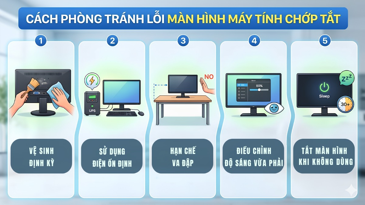 Cách phòng tránh lỗi màn hình máy tính chớp tắt