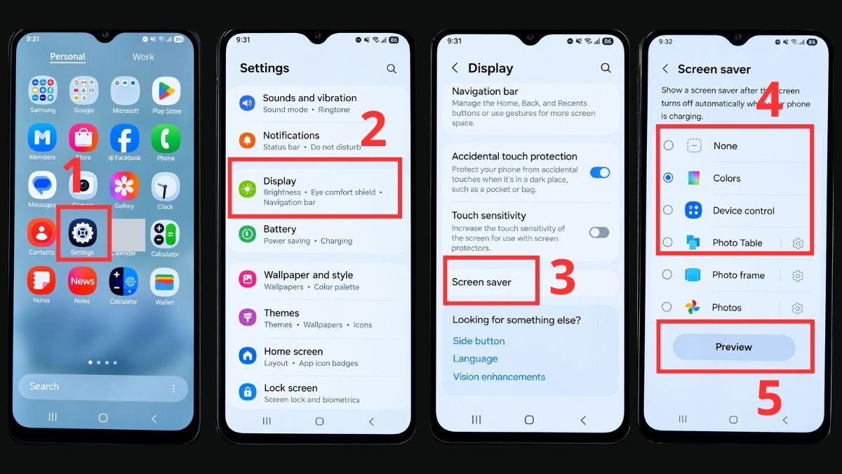 Cách bật Screen Saver (màn hình chờ) trên điện thoại Android