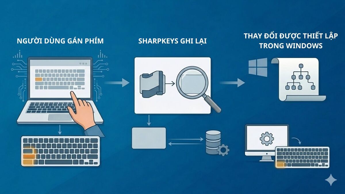 Cách hoạt động của phần mềm SharpKeys