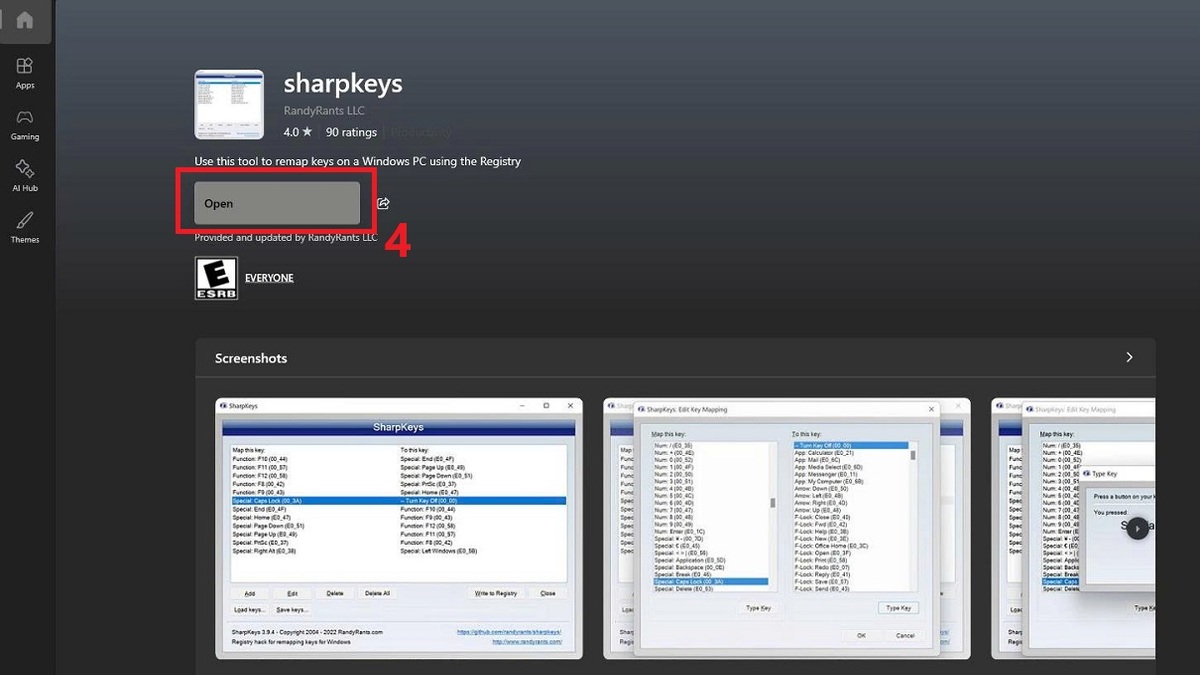 Cách mở phần mềm SharpKeys