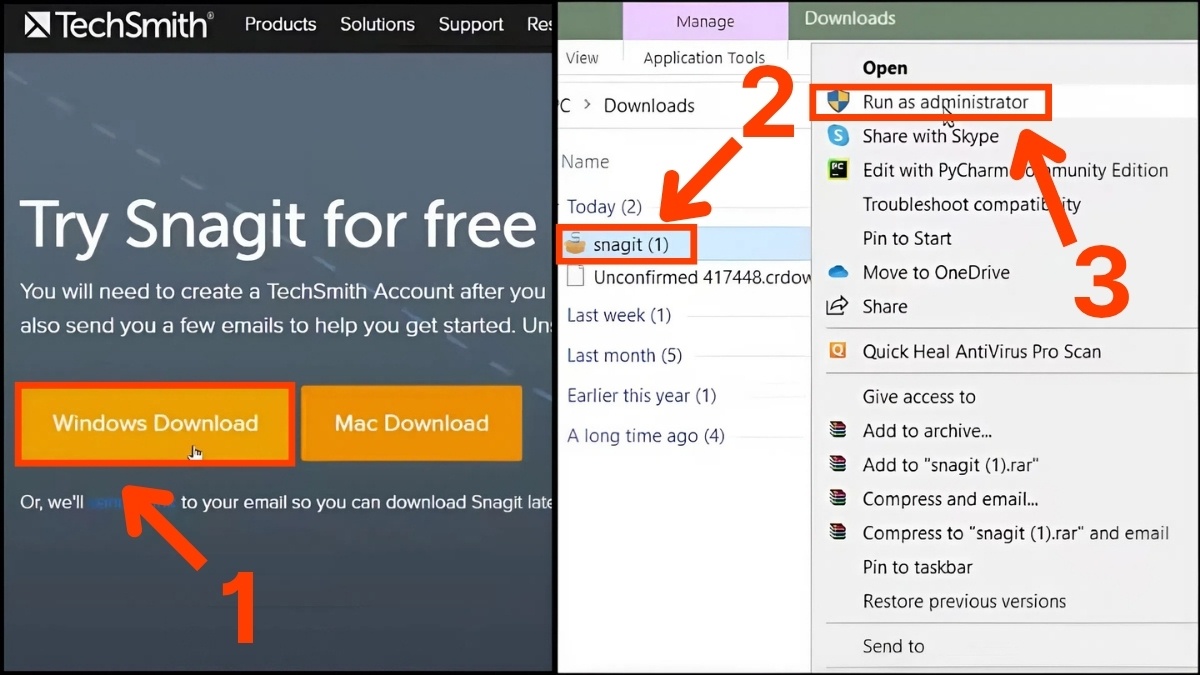 Hướng dẫn tải phần mềm Snagit