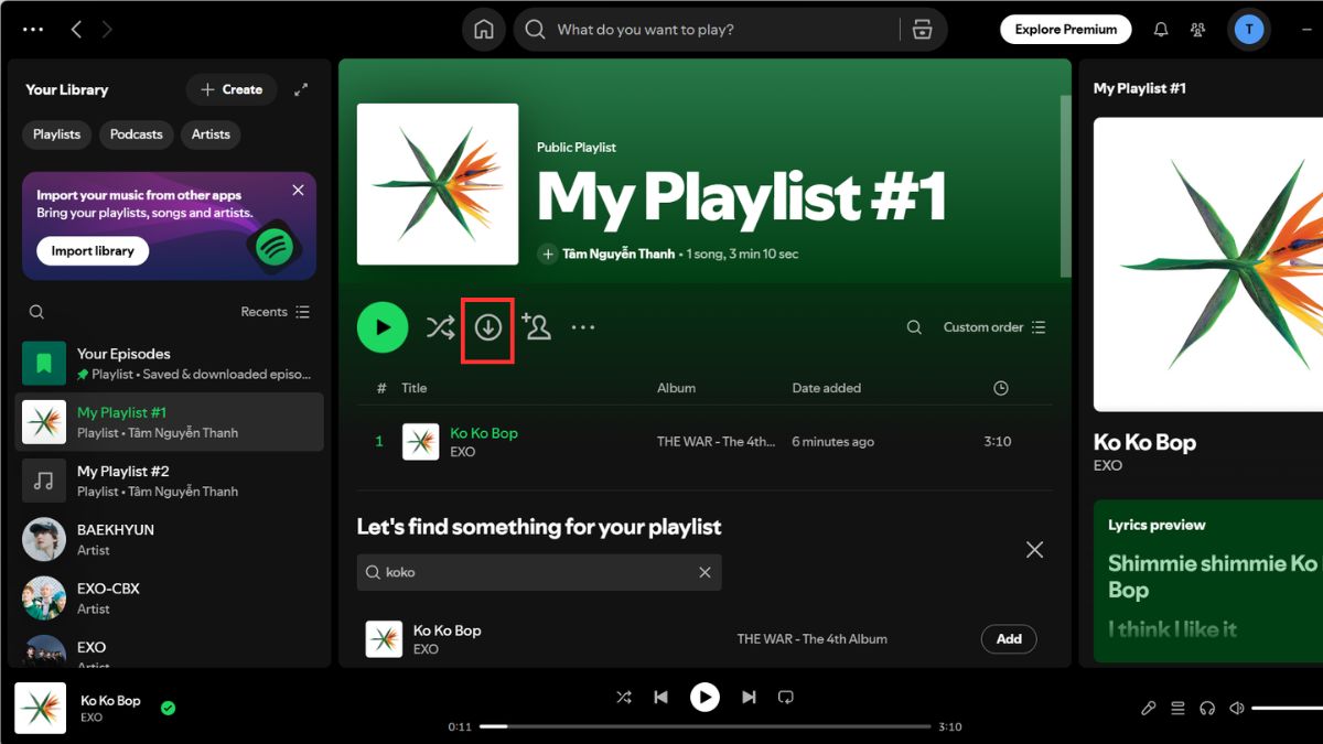 Cách tải nhạc offline trên Spotify PC