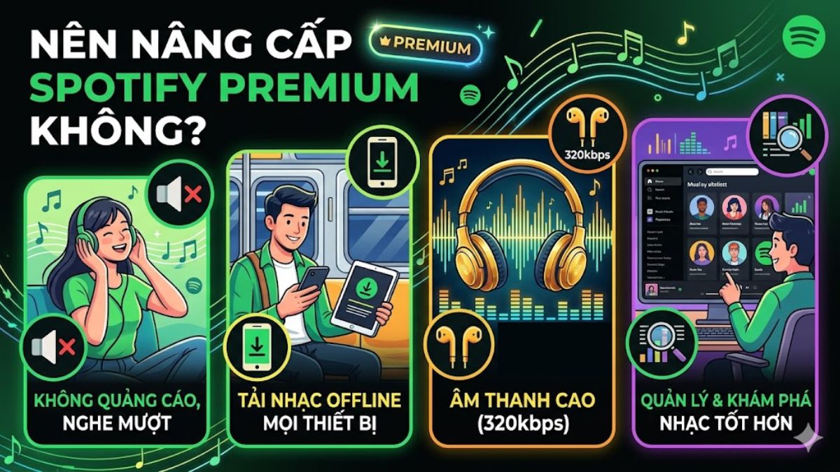 Có nên nâng cấp lên tài khoản Spotify Premium không?