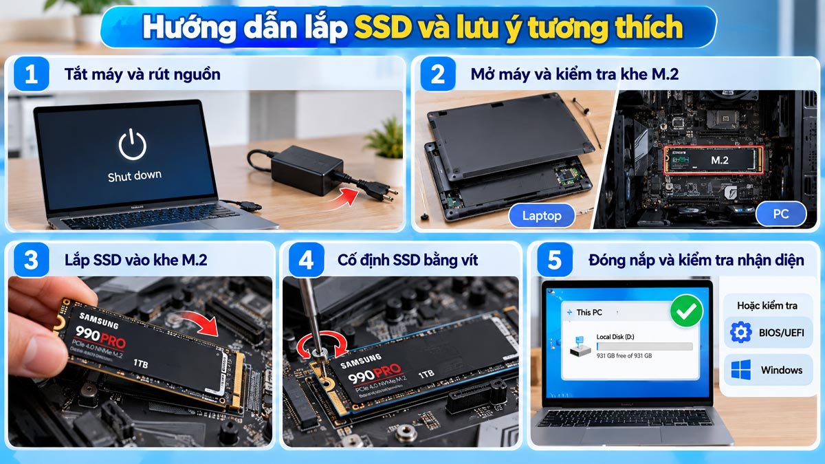 Hướng dẫn lắp đặt và lưu ý tương thích khi nâng cấp
