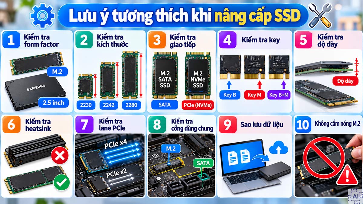 Hướng dẫn lắp đặt và lưu ý tương thích khi nâng cấp