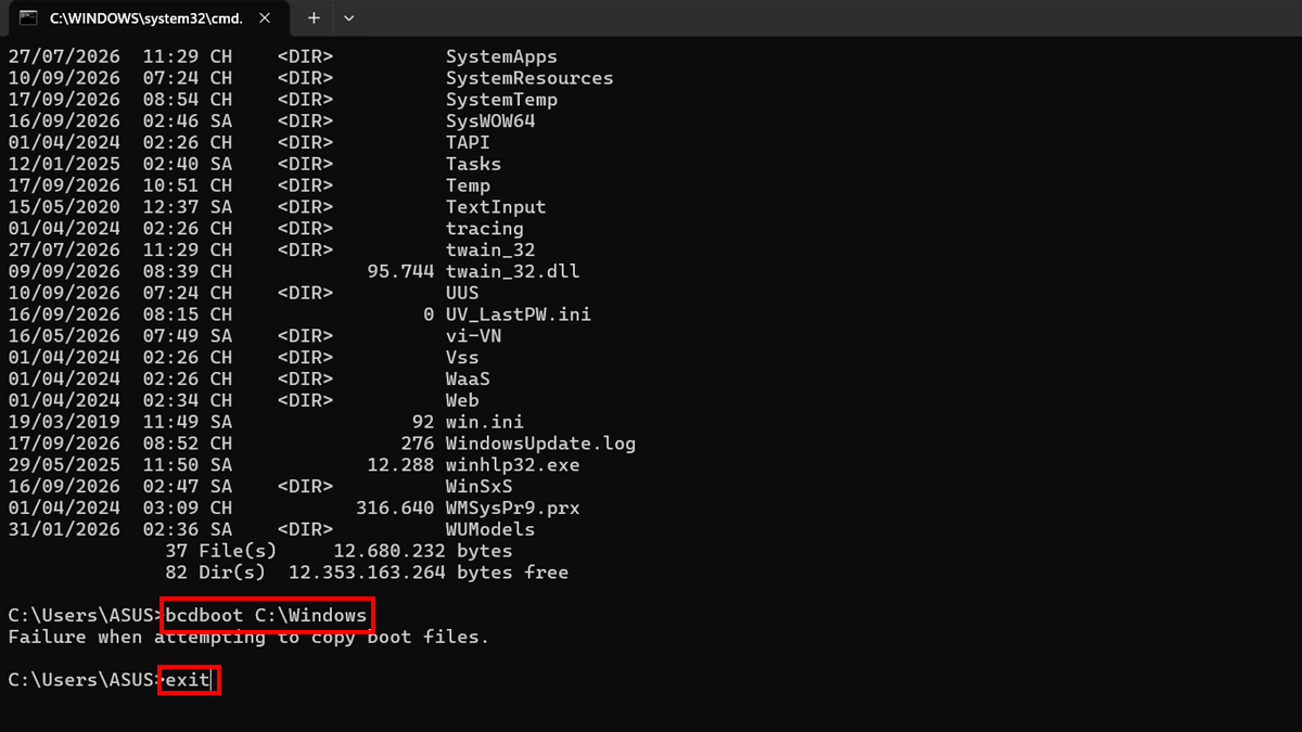 Khắc phục Boot Configuration Data (BCD) khi gặp sự cố khởi động