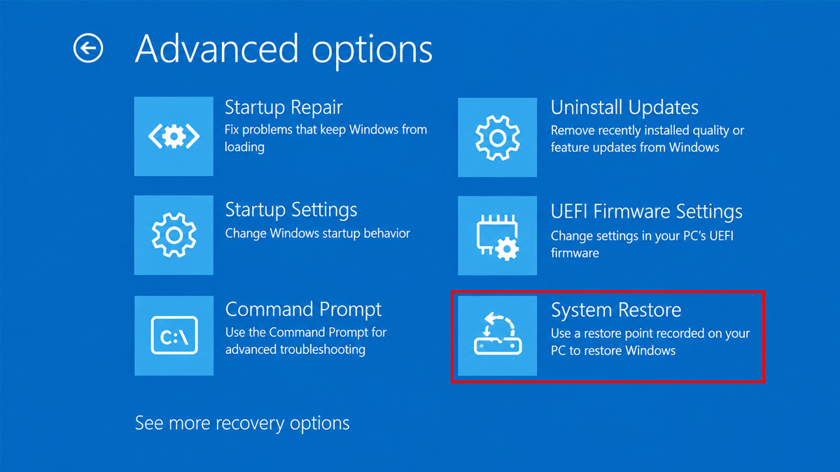 Khôi phục hệ thống Windows khi Startup Repair không khắc phục được lỗi