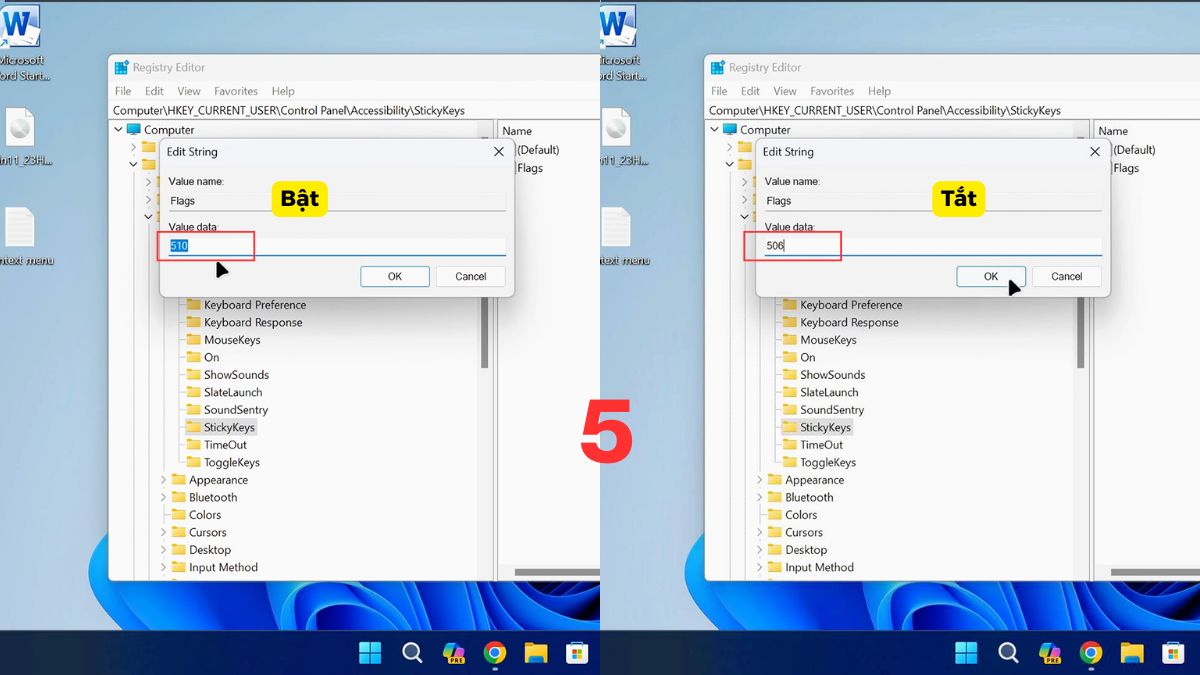 Hướng dẫn các bước thực hiện bật Sticky Keys