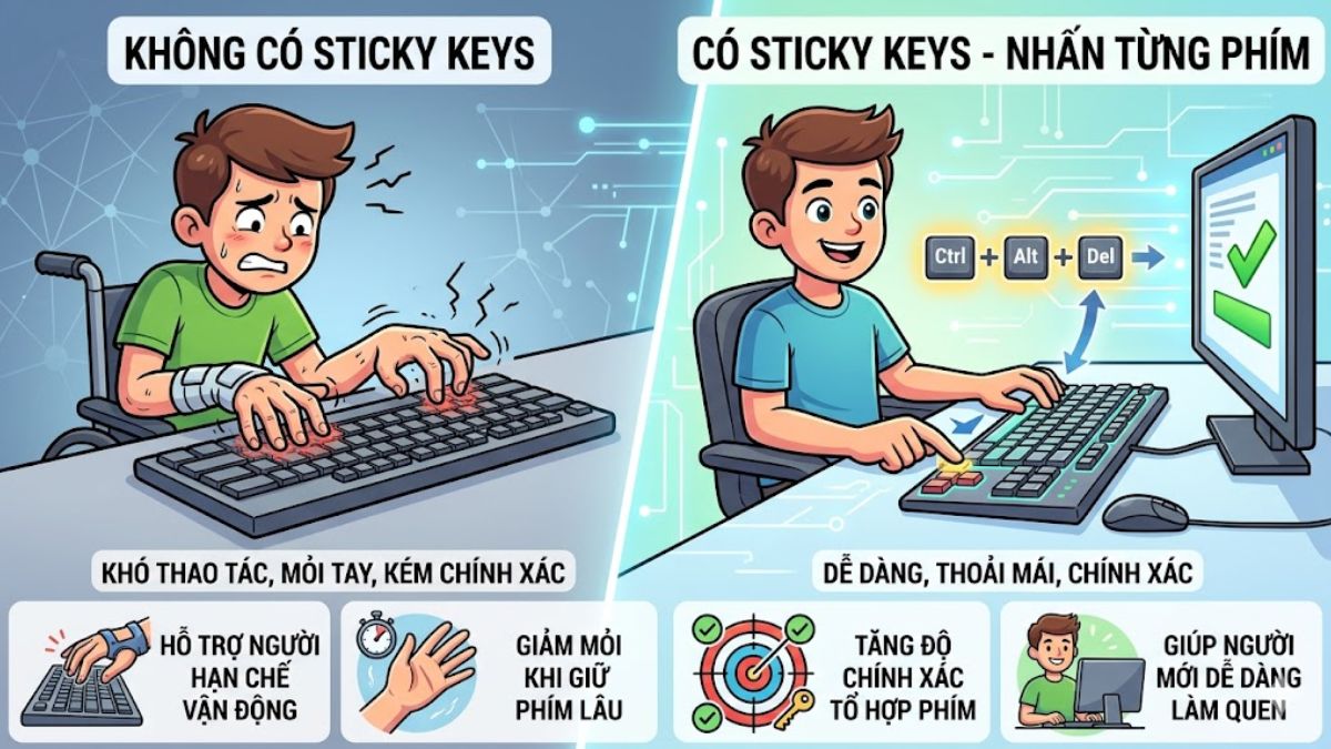 Sticky Keys dùng để làm gì?