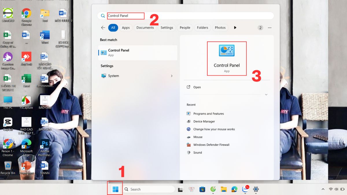 Mở Control Panel để bắt đầu bật/tắt Sticky Keys