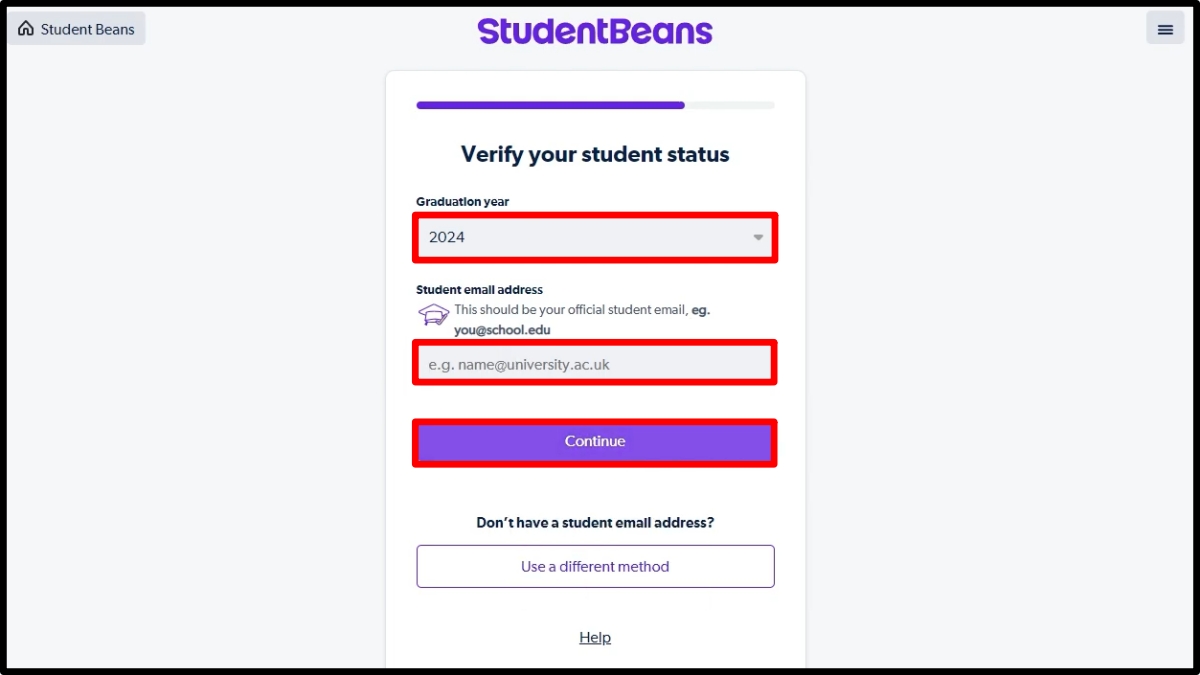 Hướng dẫn đăng ký tài khoản Student Beans chi tiết