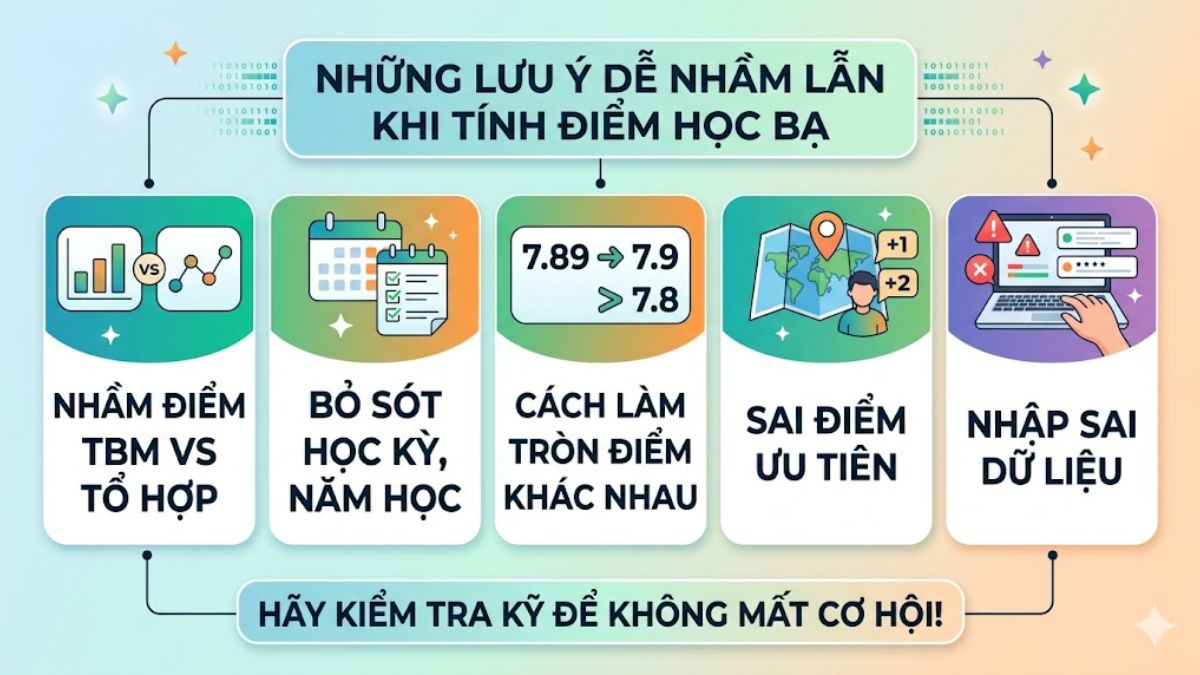 Những điều cần lưu ý khi tính điểm học bạ 