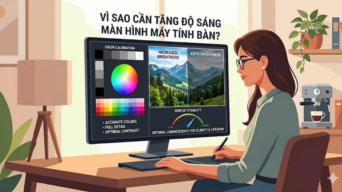Lý do nên tăng độ sáng màn hình máy tính
