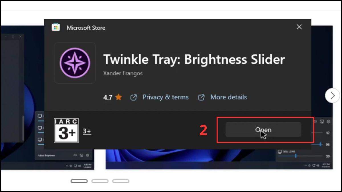 Sự dụng phần mềm Twinkle Tray để hỗ trợ tăng giảm độ sáng màn hình