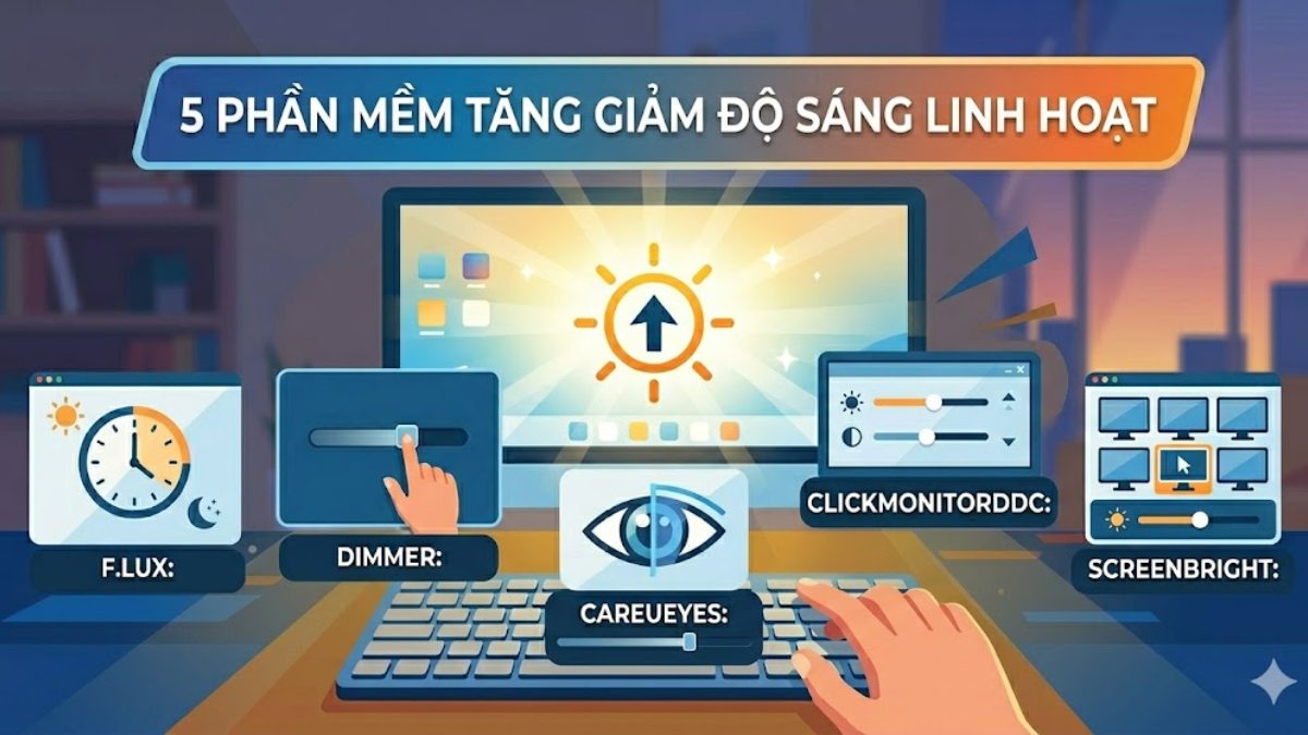 Một vài phần mềm hỗ trợ tăng giảm độ sáng màn hình