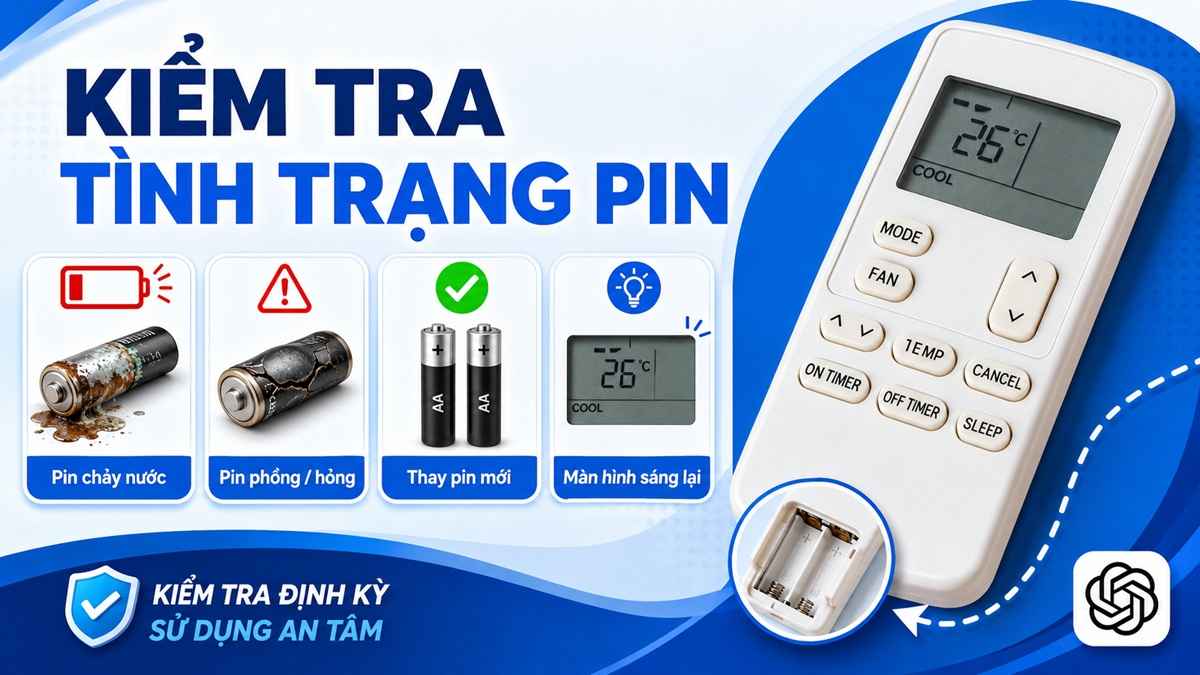 Kiểm tra tình trạng pin của remote
