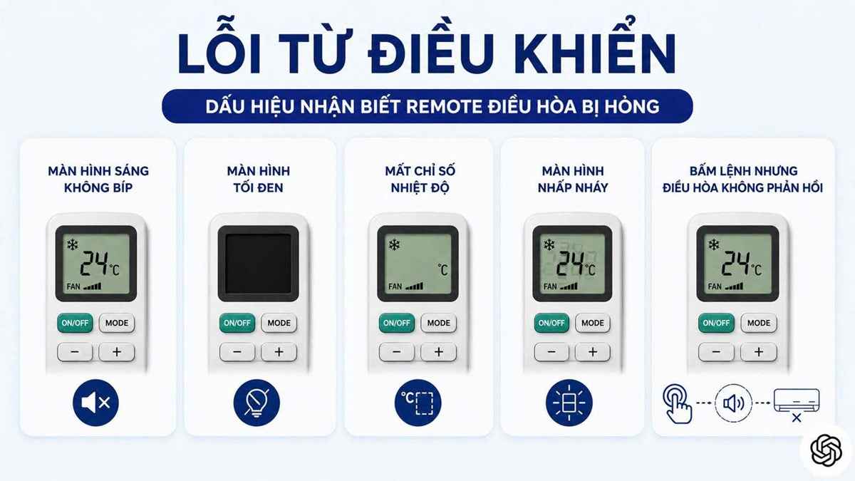 Dấu hiệu nhận biết lỗi nằm ở remote hay ở điều hòa