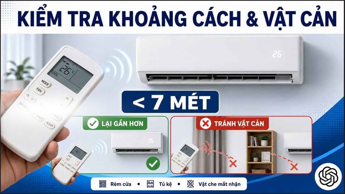 Kiểm tra khoảng cách và vật cản truyền tín hiệu