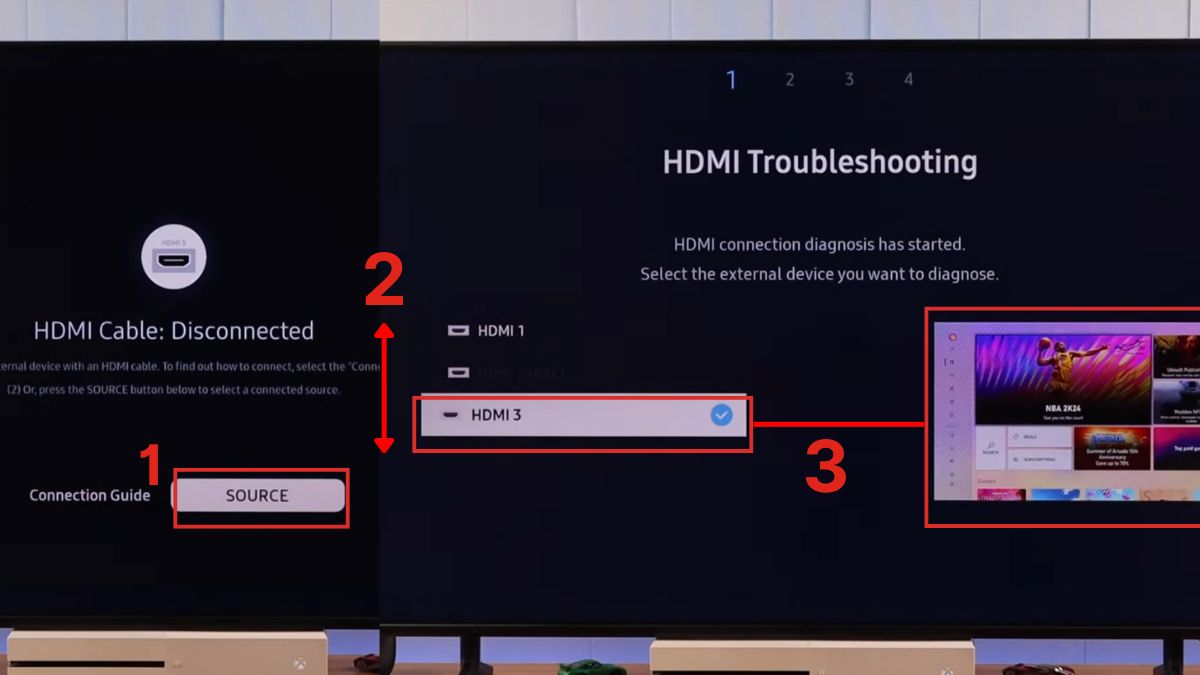 Chọn lại đúng cổng Input trên tivi Samsung