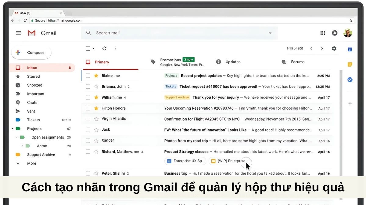Hướng dẫn thiết lập nhãn trong Gmail để sắp xếp thư điện tử khoa học