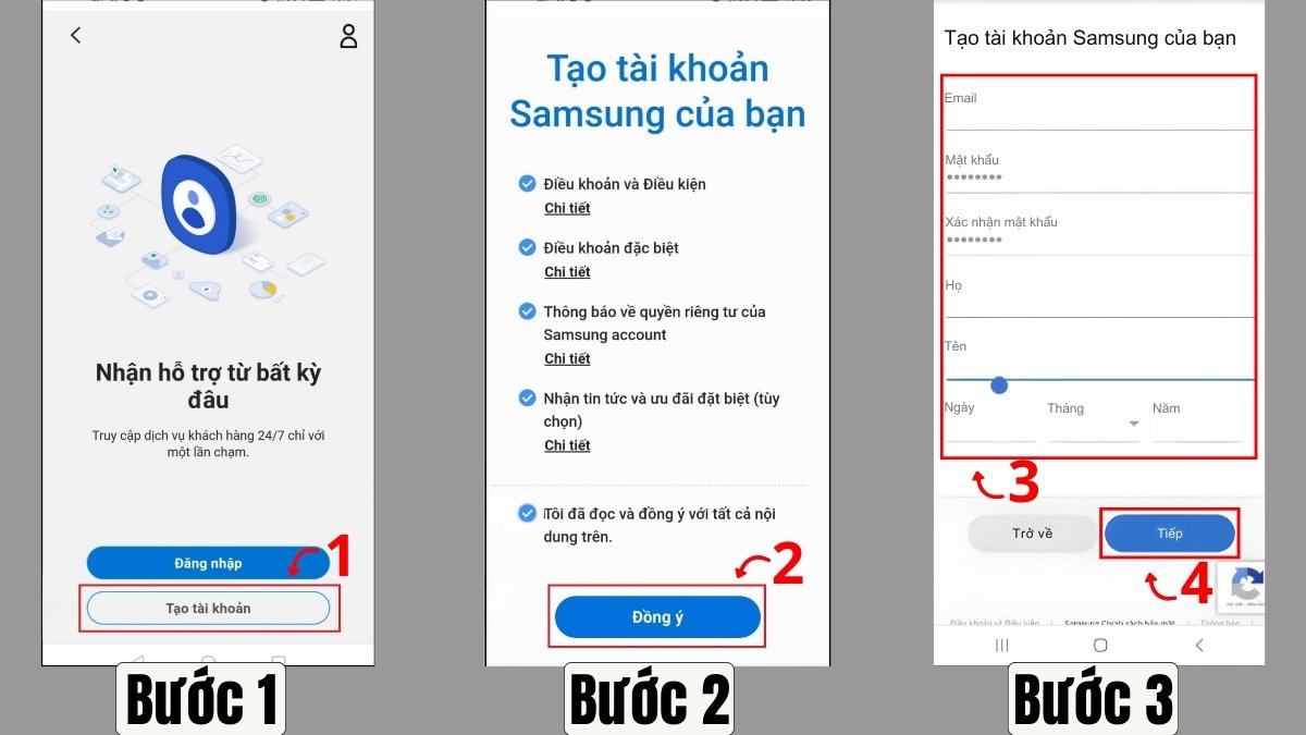 Tạo tài khoản bằng điện thoại nhanh và dễ dàng