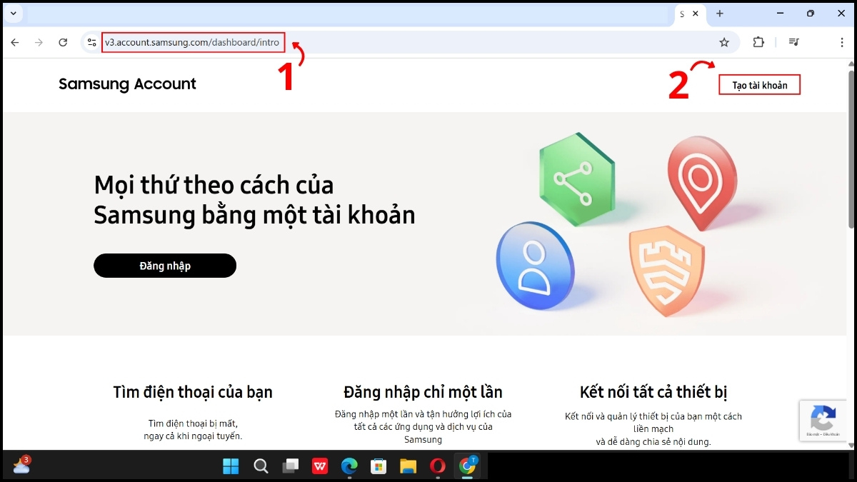 Tạo tài khoản tivi Samsung bằng laptop
