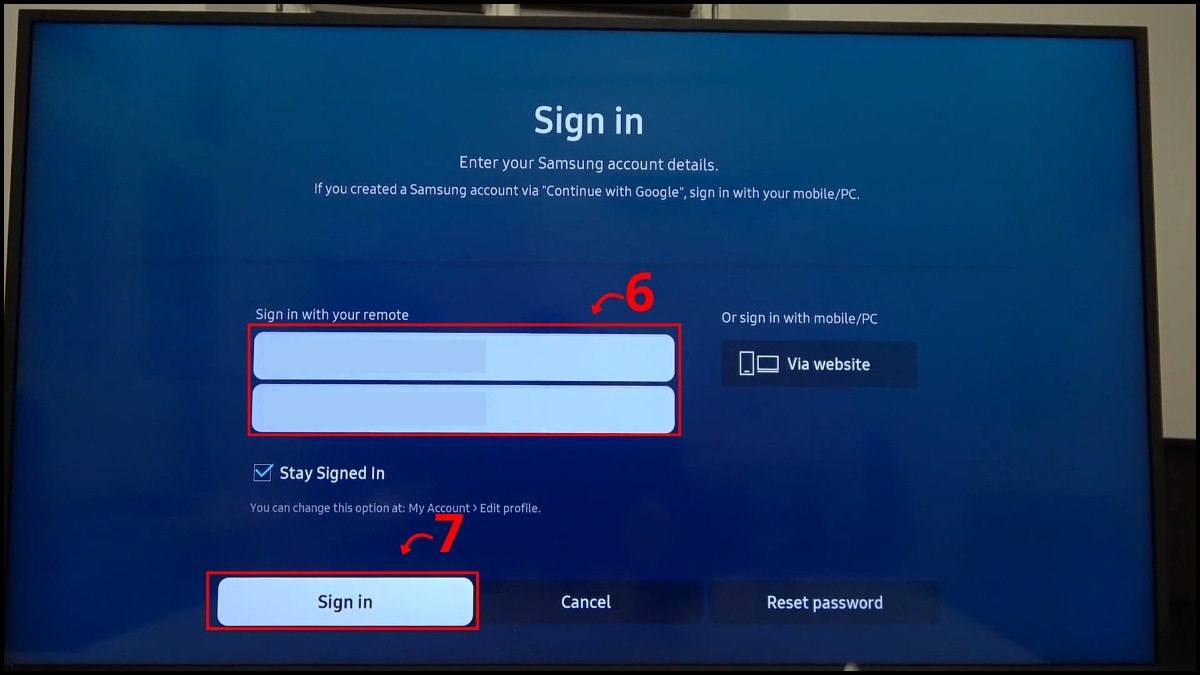 Cách đăng nhập tài khoản vào tivi Samsung