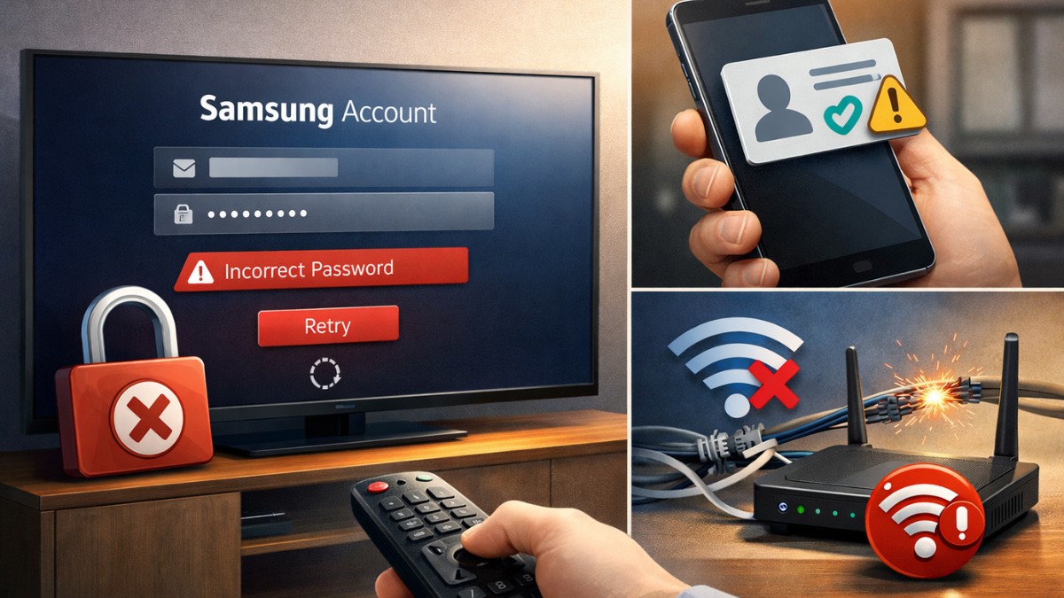 Không đăng nhập được tài khoản Samsung trên tivi