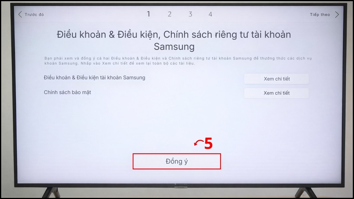 Tạo tài khoản tivi Samsung trực tiếp trên tivi