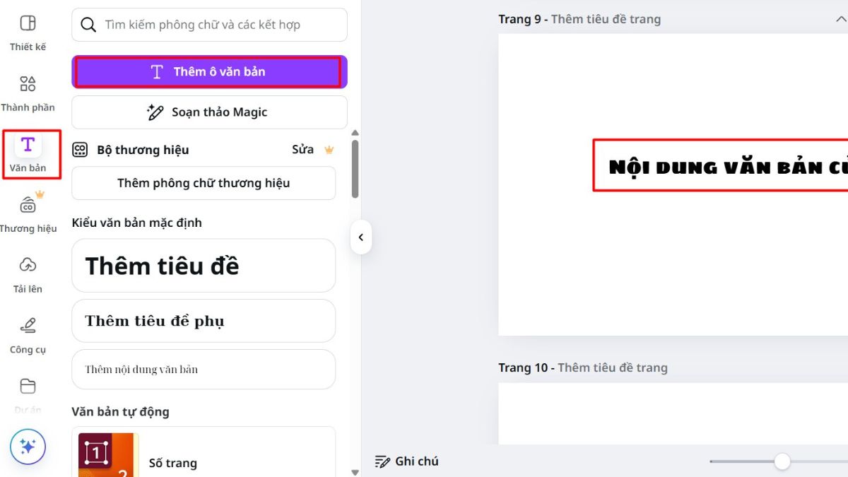 Sử dụng hiệu ứng "Outline" cho chữ để tạo viền bằng Canva