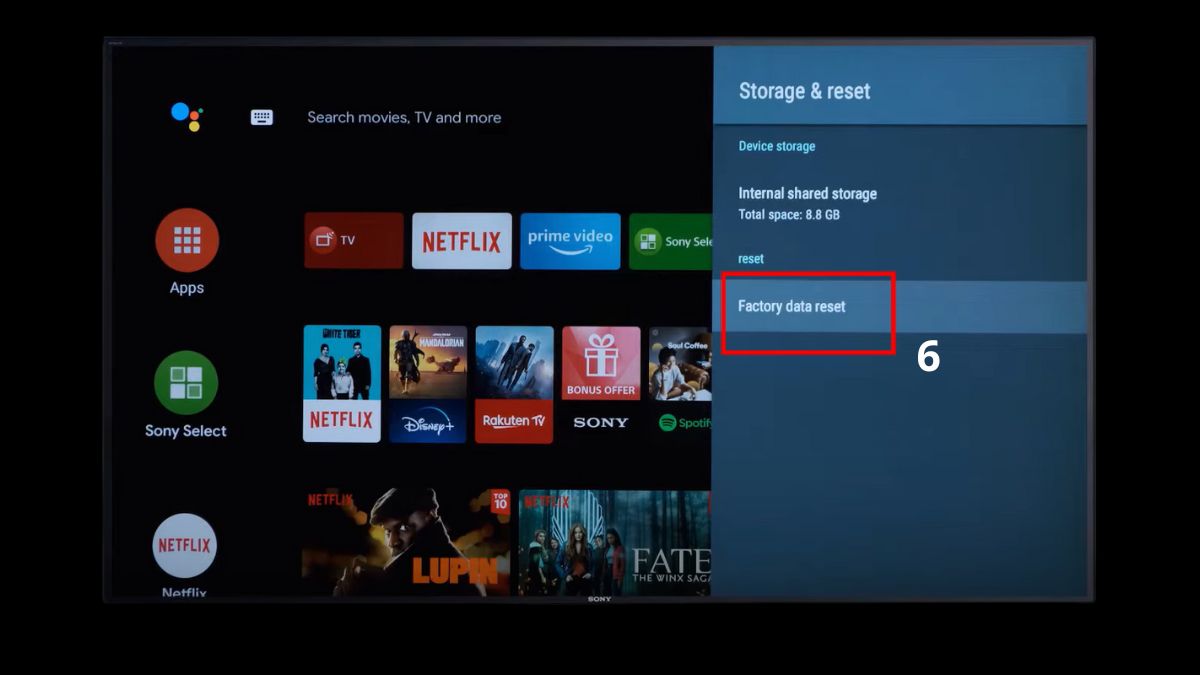 Khôi phục cài đặt gốc để tắt chế độ an toàn trên tivi Sony (khi cần thiết)